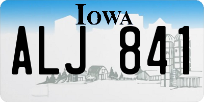 IA license plate ALJ841