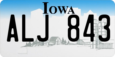 IA license plate ALJ843