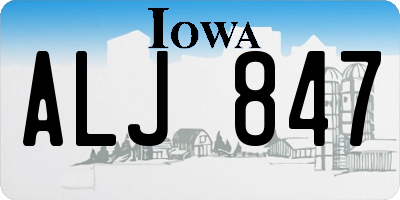 IA license plate ALJ847