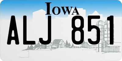 IA license plate ALJ851