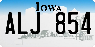 IA license plate ALJ854