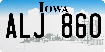IA license plate ALJ860