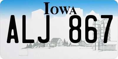 IA license plate ALJ867