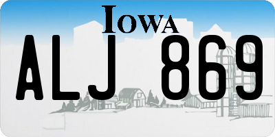 IA license plate ALJ869