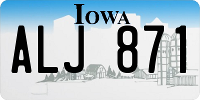 IA license plate ALJ871