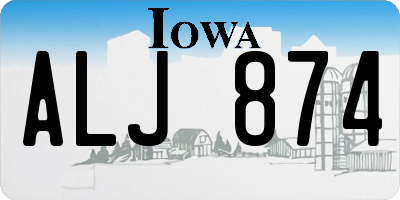 IA license plate ALJ874