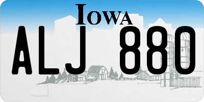 IA license plate ALJ880