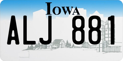 IA license plate ALJ881