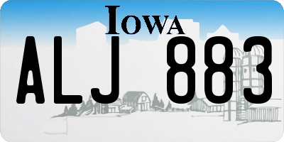 IA license plate ALJ883