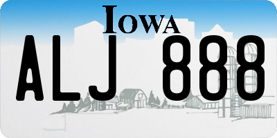 IA license plate ALJ888