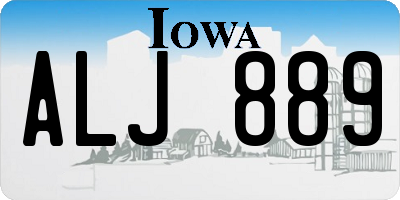 IA license plate ALJ889