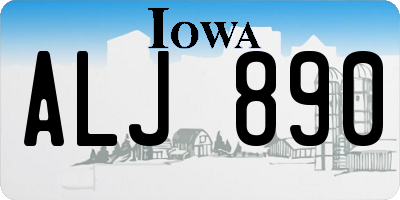 IA license plate ALJ890