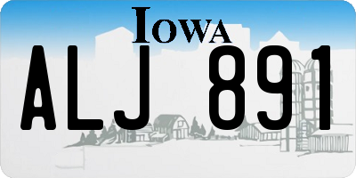 IA license plate ALJ891