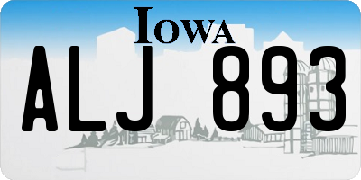 IA license plate ALJ893