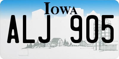 IA license plate ALJ905