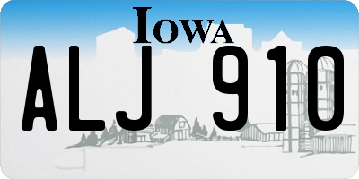 IA license plate ALJ910