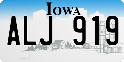 IA license plate ALJ919
