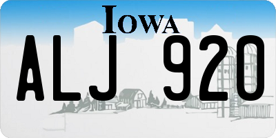 IA license plate ALJ920
