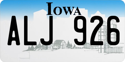 IA license plate ALJ926