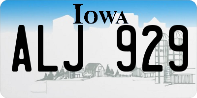 IA license plate ALJ929