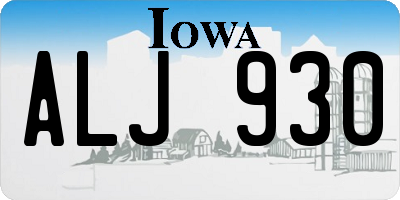 IA license plate ALJ930