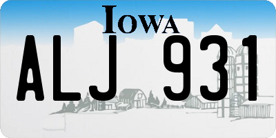 IA license plate ALJ931