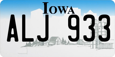 IA license plate ALJ933