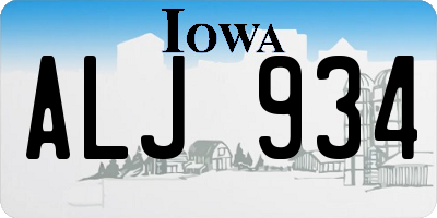 IA license plate ALJ934