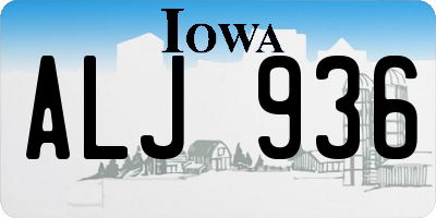 IA license plate ALJ936