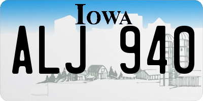 IA license plate ALJ940
