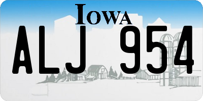 IA license plate ALJ954