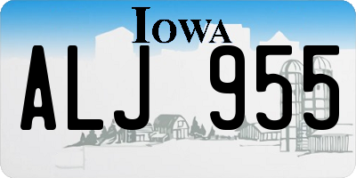 IA license plate ALJ955