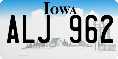 IA license plate ALJ962