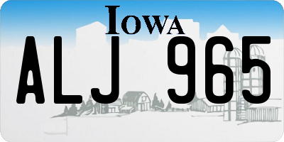 IA license plate ALJ965