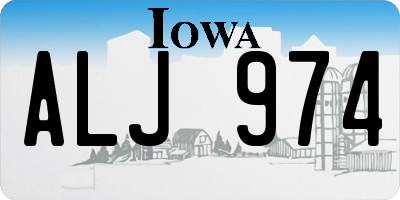 IA license plate ALJ974
