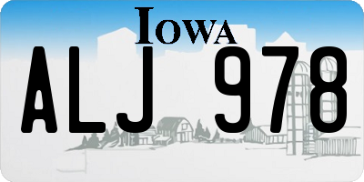 IA license plate ALJ978