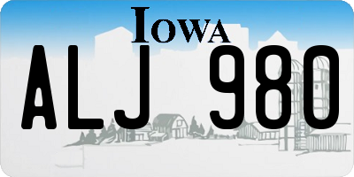IA license plate ALJ980