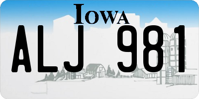 IA license plate ALJ981