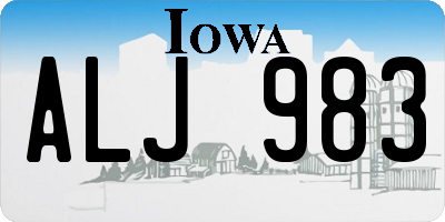 IA license plate ALJ983
