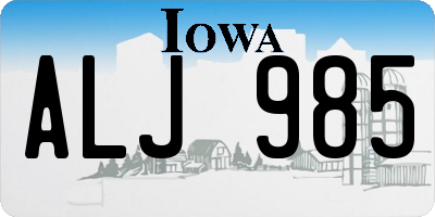 IA license plate ALJ985