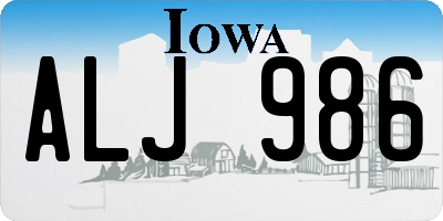 IA license plate ALJ986