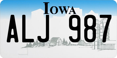 IA license plate ALJ987