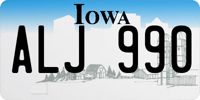 IA license plate ALJ990