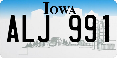 IA license plate ALJ991