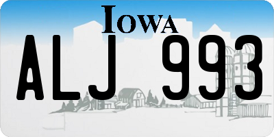IA license plate ALJ993