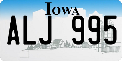 IA license plate ALJ995