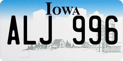 IA license plate ALJ996