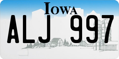 IA license plate ALJ997