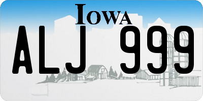 IA license plate ALJ999