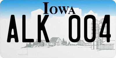 IA license plate ALK004